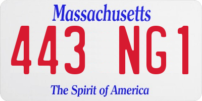 MA license plate 443NG1