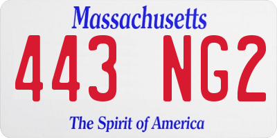 MA license plate 443NG2