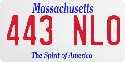 MA license plate 443NL0