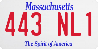 MA license plate 443NL1