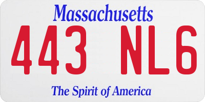 MA license plate 443NL6