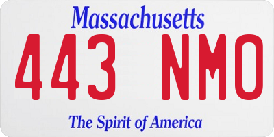 MA license plate 443NM0