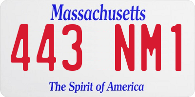 MA license plate 443NM1