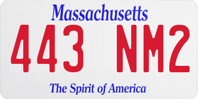 MA license plate 443NM2