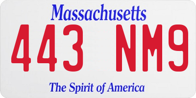 MA license plate 443NM9