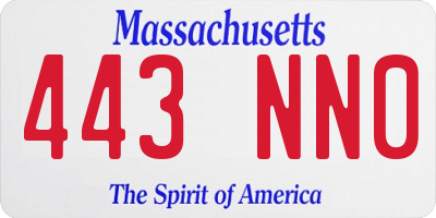 MA license plate 443NN0