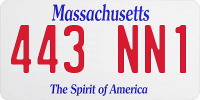 MA license plate 443NN1
