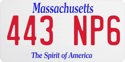 MA license plate 443NP6