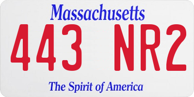 MA license plate 443NR2