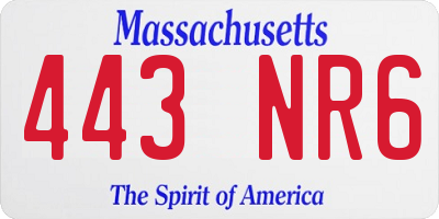MA license plate 443NR6