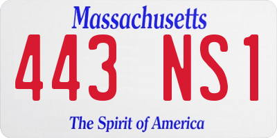 MA license plate 443NS1