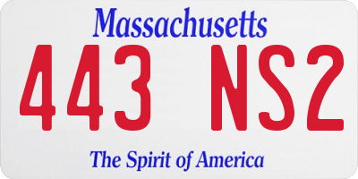 MA license plate 443NS2