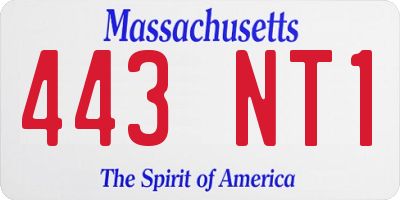 MA license plate 443NT1