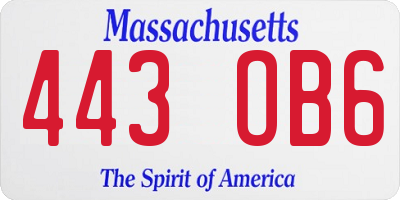 MA license plate 443OB6