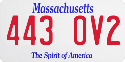 MA license plate 443OV2