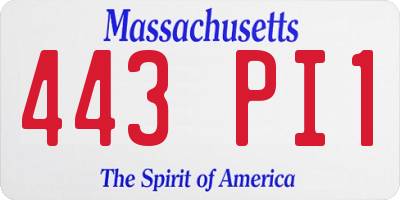MA license plate 443PI1