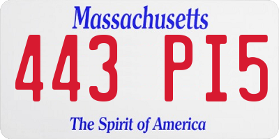 MA license plate 443PI5
