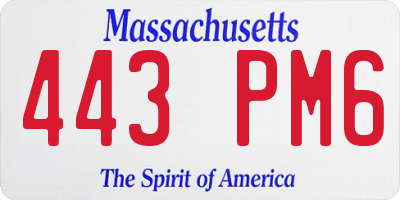 MA license plate 443PM6