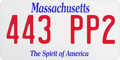 MA license plate 443PP2