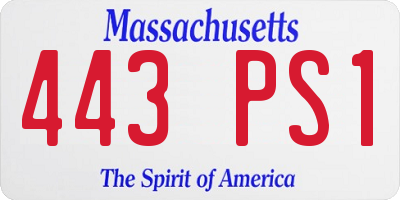 MA license plate 443PS1
