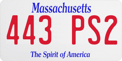 MA license plate 443PS2