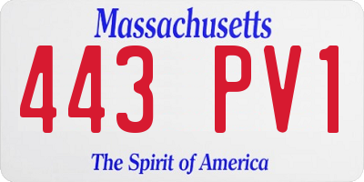 MA license plate 443PV1
