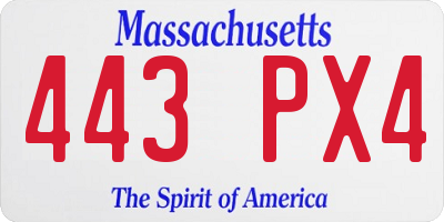 MA license plate 443PX4