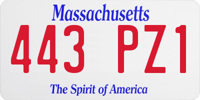 MA license plate 443PZ1
