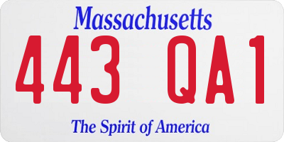 MA license plate 443QA1