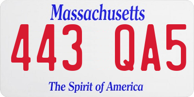 MA license plate 443QA5