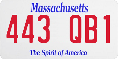 MA license plate 443QB1