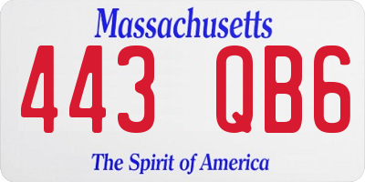 MA license plate 443QB6