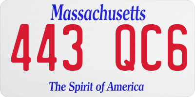 MA license plate 443QC6