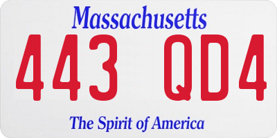 MA license plate 443QD4