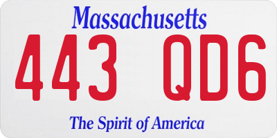 MA license plate 443QD6