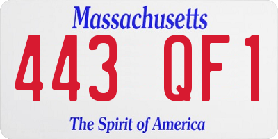 MA license plate 443QF1