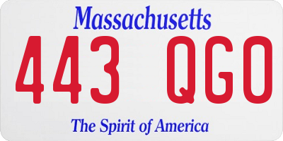 MA license plate 443QG0