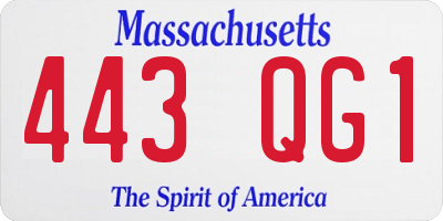 MA license plate 443QG1