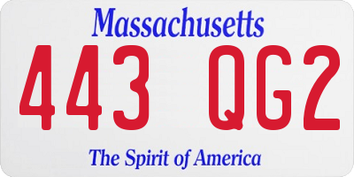 MA license plate 443QG2