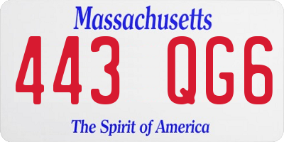 MA license plate 443QG6