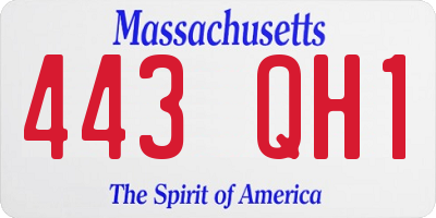 MA license plate 443QH1