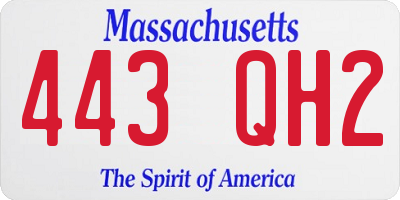 MA license plate 443QH2