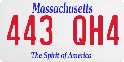 MA license plate 443QH4