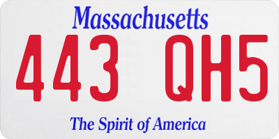 MA license plate 443QH5