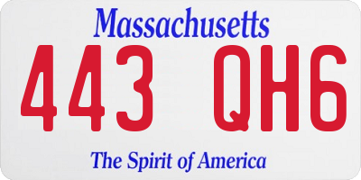 MA license plate 443QH6