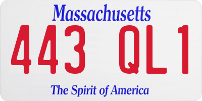 MA license plate 443QL1