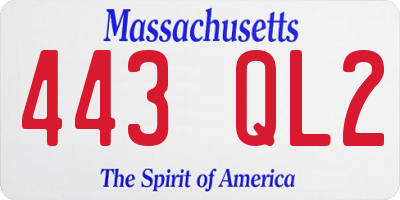 MA license plate 443QL2