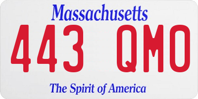 MA license plate 443QM0