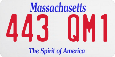 MA license plate 443QM1