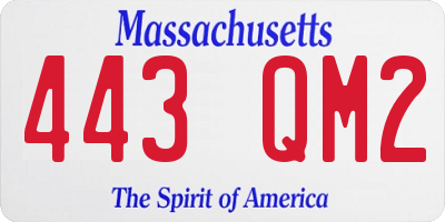 MA license plate 443QM2